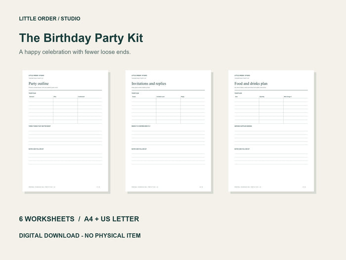 The Birthday Party Kit | Printable PDF Pack