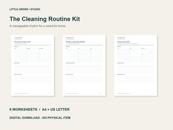 The Cleaning Routine Kit | Printable PDF Pack