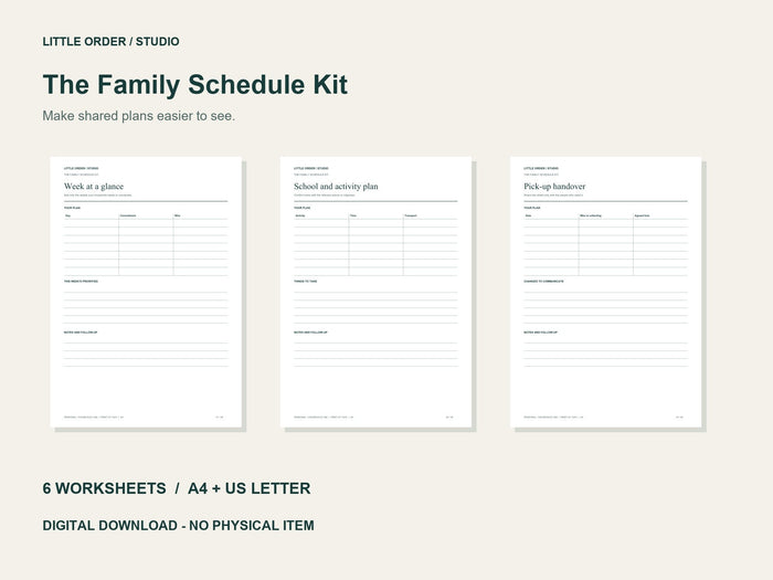 The Family Schedule Kit | Printable PDF Pack