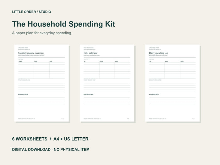 The Household Spending Kit | Printable PDF Pack