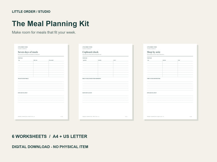 The Meal Planning Kit | Printable PDF Pack