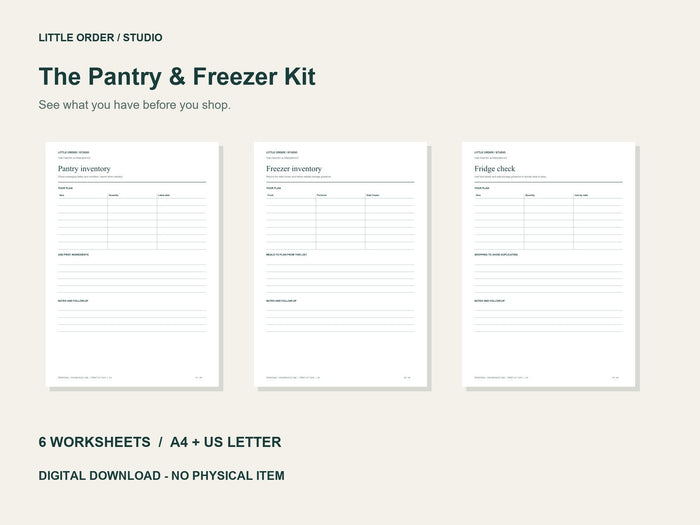The Pantry & Freezer Kit | Printable PDF Pack