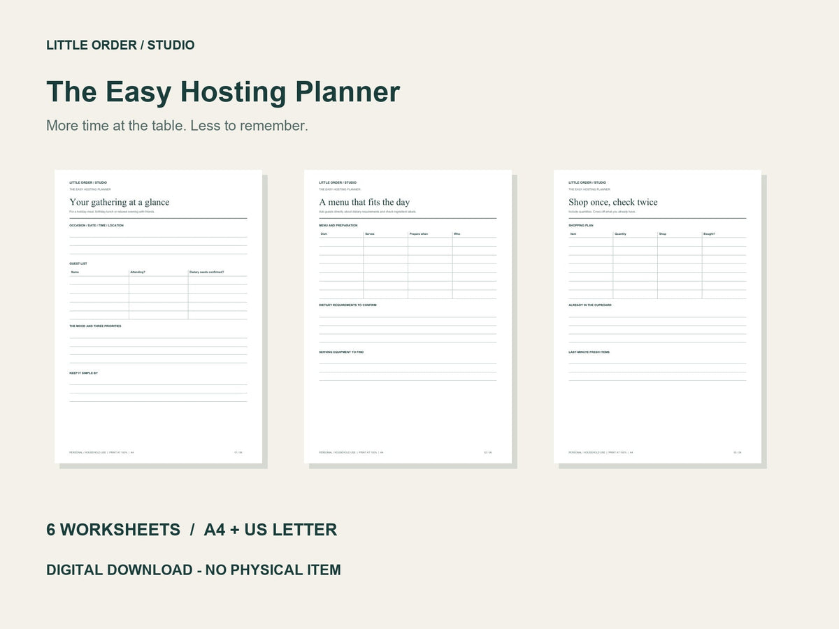 seasonal hosting printable PDF preview