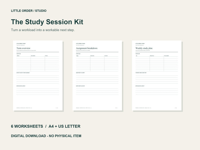 The Study Session Kit | Printable PDF Pack