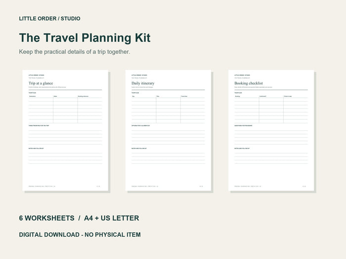 The Travel Planning Kit | Printable PDF Pack