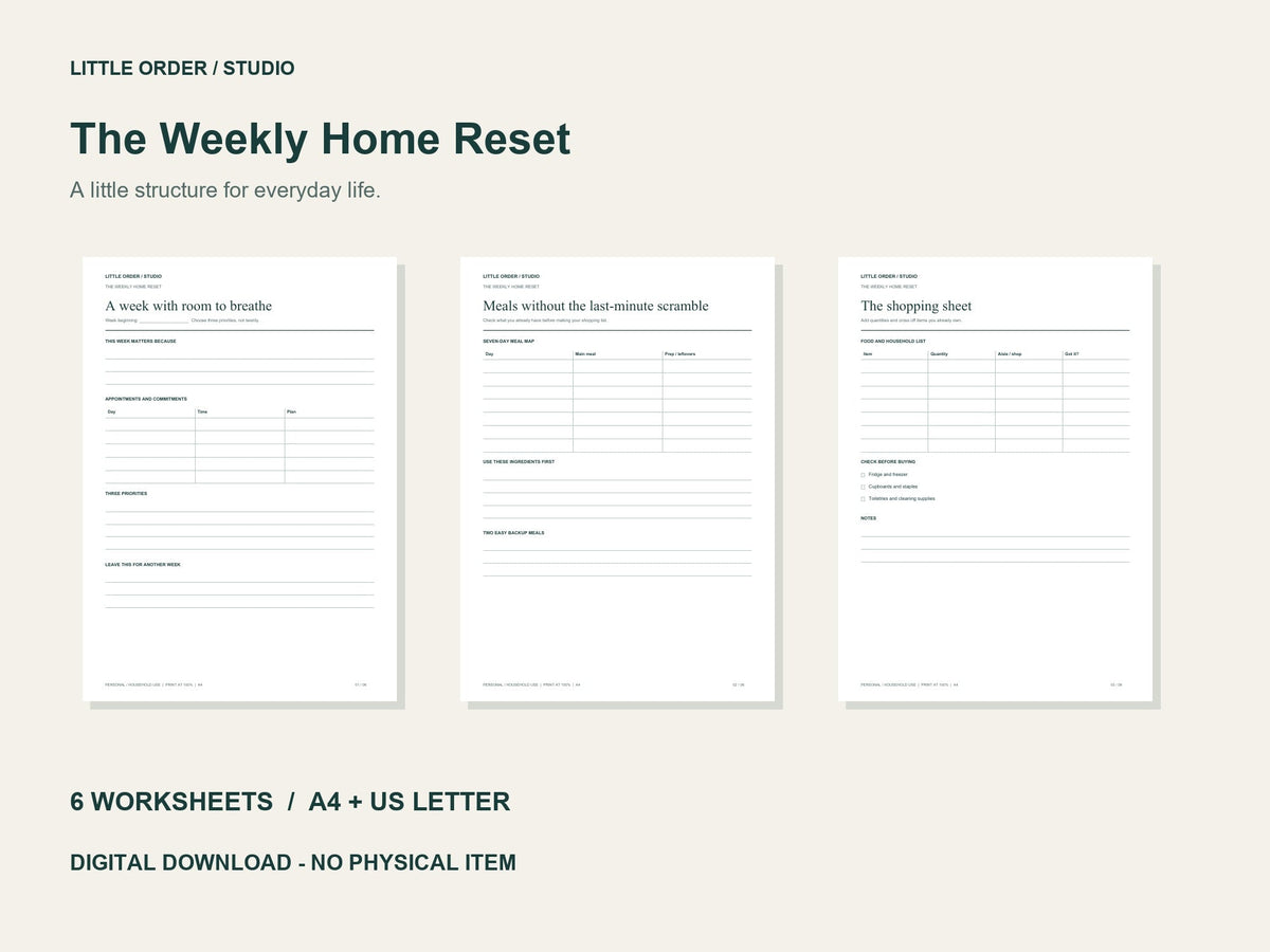 weekly home printable PDF preview