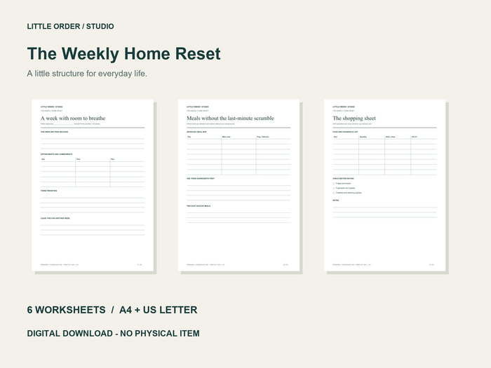 The Weekly Home Reset | Printable PDF Pack